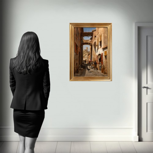 Rue animée d'un village italien, Jean François Carabin (1934 -1933) - 