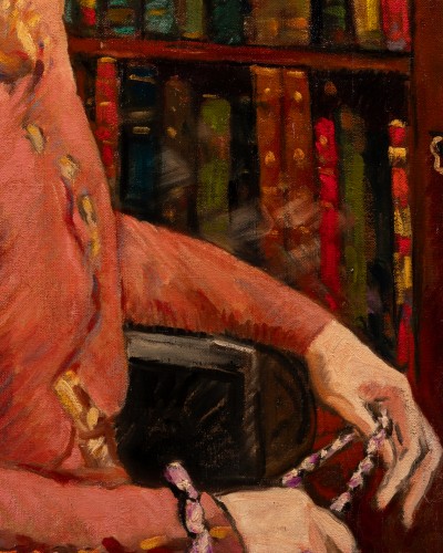 Femme assise devant sa bibliothéque, Louis Valtat (1869 - 1952) - Galerie William Diximus