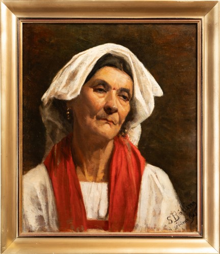 Portrait de vieille femme italienne, Sigrid Bölling (1852 - 1917 )