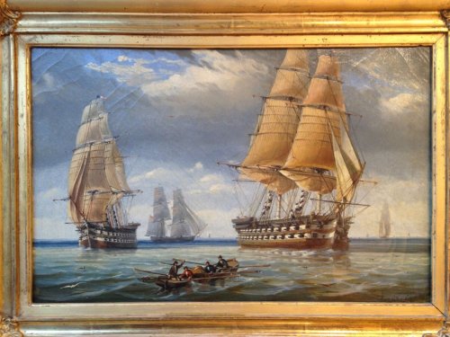 Euphrasie Kuwasseg (1838 - 1904) - Marine, bateaux de guerre