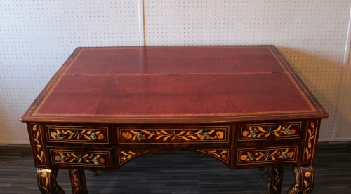 A Dutch desk with floral and bird marquetry - 