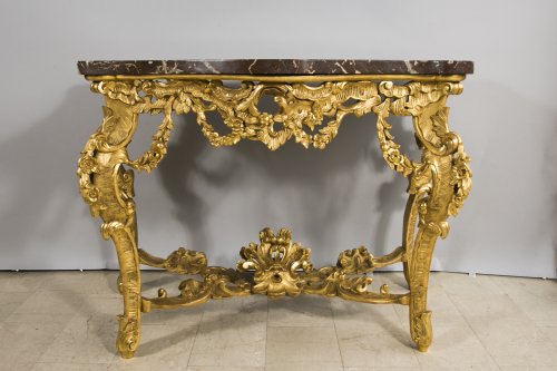 19th century - Large pair of Italian consoles, late 19th century