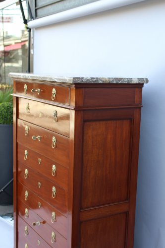 Mahogany chiffonnier by Canabas, dating back to the Louis XVI  - Furniture Style Louis XVI