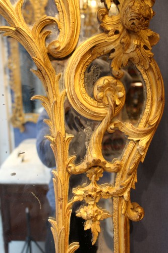 Antiquités - Miroir à parcloses d'époque Régence