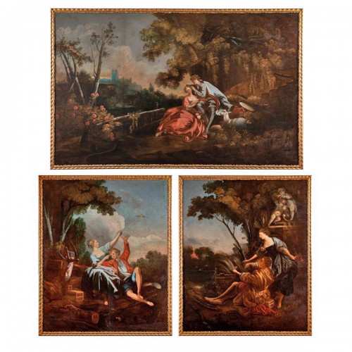 Très grand triptyque - École française du XVIIIe siècle, suiveur de François Boucher