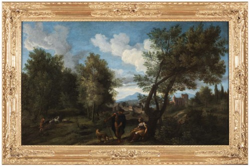 Landscape in the antique of the late 17th,early 18th attributed Van Bloemen