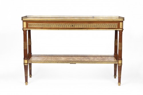 Console desserte d’époque Louis XVI estampillé par Adam Weisweiler - Mobilier Style Louis XVI