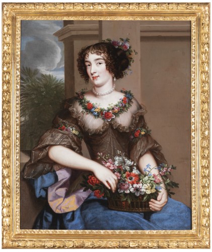 Portrait an elegant woman attributed to Pierre Mignard around 1