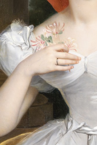 Presumed portrait of Gabrielle Adèle Alexandrine Amys du Ponceau - Berthon - Paintings & Drawings Style Louis-Philippe