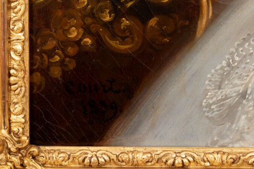 Tableaux et dessins Tableaux XIXe siècle - Portrait de femme signé par J.D Court 1839