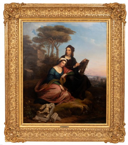 Raphaël and the Fornarina - Joseph Mathieu Lambert (1804-1861)