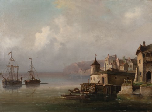 Napoléon III - Pair of large marine paintings of the late nineteenth Dutch school.