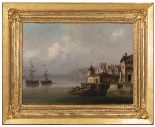 Antiquités - Pair of large marine paintings of the late nineteenth Dutch school.