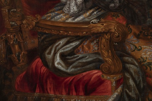 Antiquités - Portrait du XVIIe, Marie Béatrice Eléonore isabelle d’Este, princesse de Modène