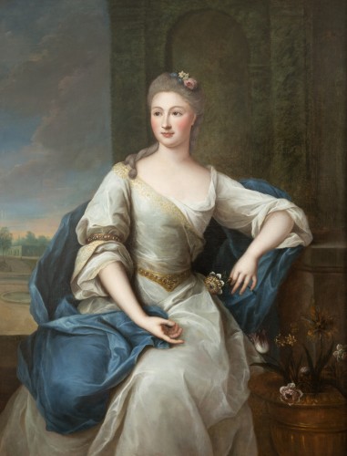 Paintings & Drawings  - Portrait of the 18th century in Louis XV frame attributed Pierre Gobert