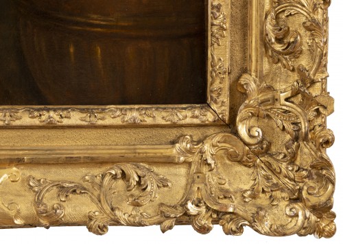 Louis XV - Portrait of the 18th century in Louis XV frame attributed Pierre Gobert