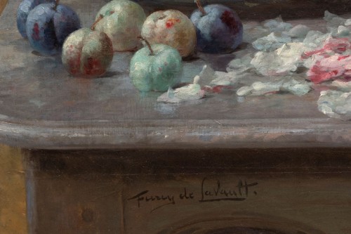  Furcy de Lavault (1847-1915) - Still life of roses and plums - 