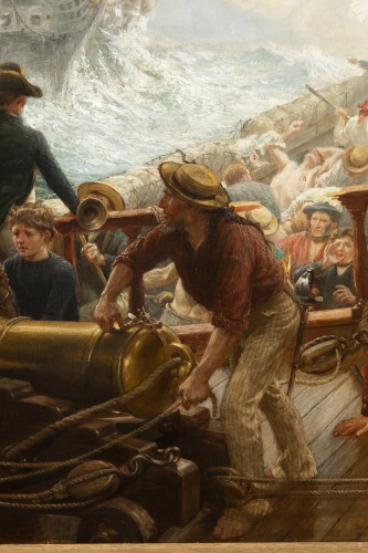 Paintings & Drawings  - Navy- The Battle of Trafalgar - William Brassey Hole (1846 - 1917)