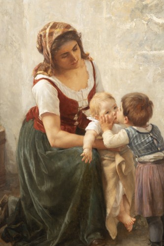 Antiquités - Le baiser -  Timoléon Marie Lobrichon (1831-1914)