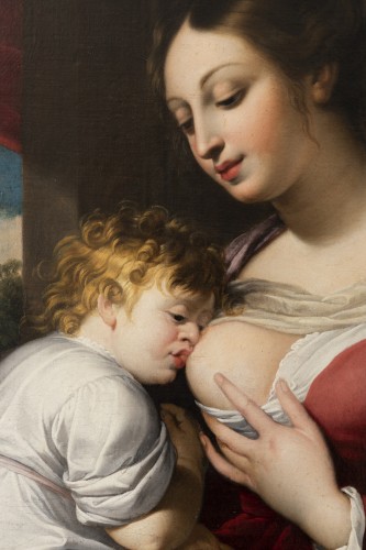 Antiquités - Portrait of the virgin with the child, around 1675.