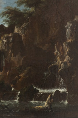 Tableaux et dessins Tableaux XVIIIe siècle - Vue sur la cascade de Tivoli - École française, cercle de Claude Joseph Vernet