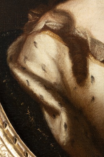 Antiquités - Portrait d'une princesse de sang sous le règne Louis XIV - Entourage de P. Mignard