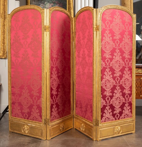 Screen carved and gilded Louis XVI, late 18th century - Furniture Style Louis XVI