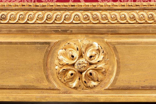 Antiquités - Paravent en bois sculpté et doré Louis XVI, fin XVIIIe