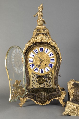 Louis XV - Cartel and its console of applique of the beginning of the time Louis XV