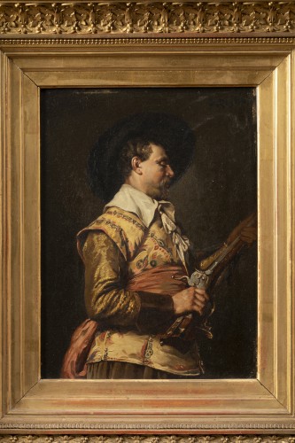 Ferdinand ROYBET - Portrait of a musketeer with an arquebus - Paintings & Drawings Style 