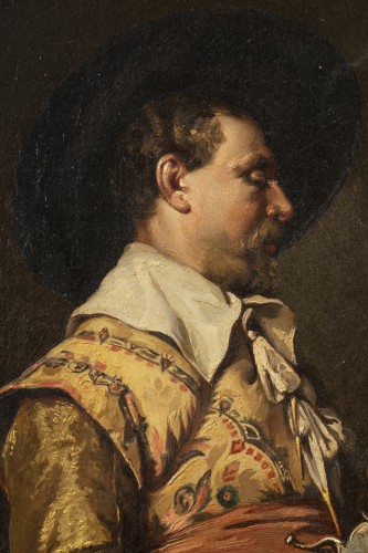 Paintings & Drawings  - Ferdinand ROYBET - Portrait of a musketeer with an arquebus