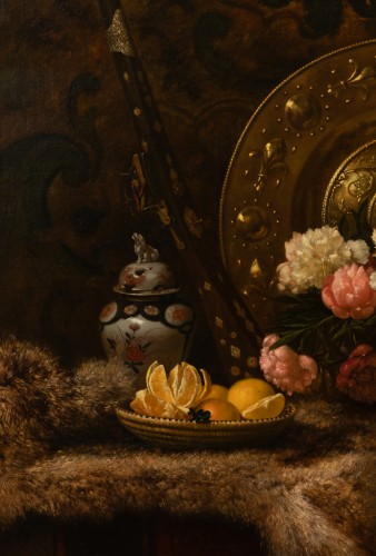 XIXe siècle - Nature morte au Moukhala - E. David (1819-1900)