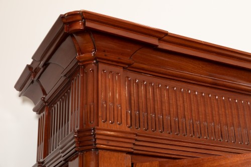 Louis XVI - Mahogany bookcase, Louis XVI period - Stamped J.F Leleu