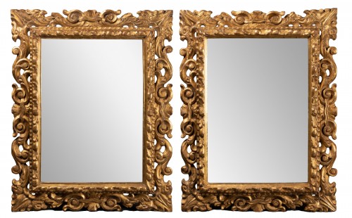 Pair of Italian mirrors in carved wood - 19th century