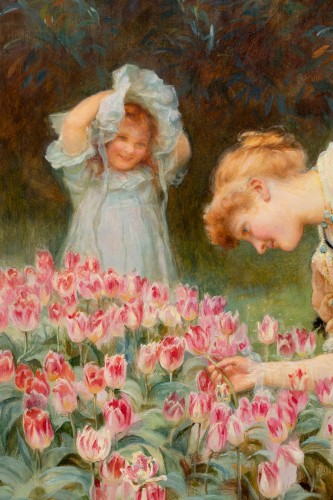 Frederick MORGAN (1847-1927) - la cueillette de tulipes - Galerie William Diximus
