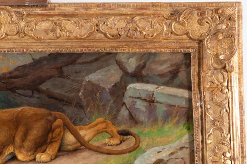  - Georges-Frédéric Rötig (1873-1961) - Lion et lionne à l'affût