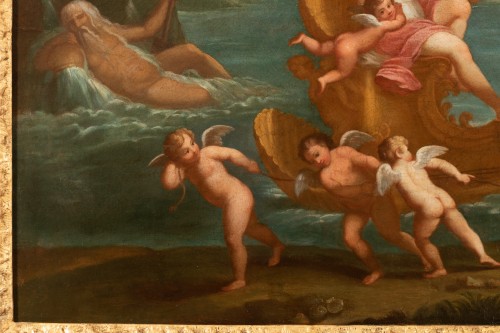 Paire de scène mythologique du XVIIIe - Suiveur de Filippo LAURI - Tableaux et dessins Style Louis XIV