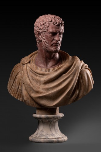 Sculpture Sculpture en Marbre - Paire de bustes en marbre sculpté d'empereurs romains