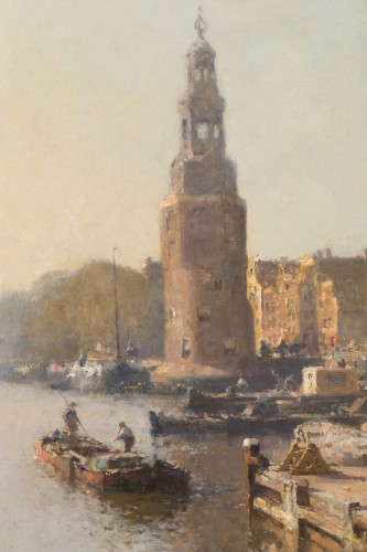 Cornelis VREEDENBURGH (1880 - 1946) - Vue de Montebaanstoren à Amsterdam - Tableaux et dessins Style 