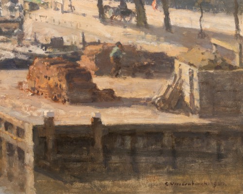 Paintings & Drawings  - Cornelis VREEDENBURGH (1880 - 1946) - View of Montebaanstoren in Amsterdam