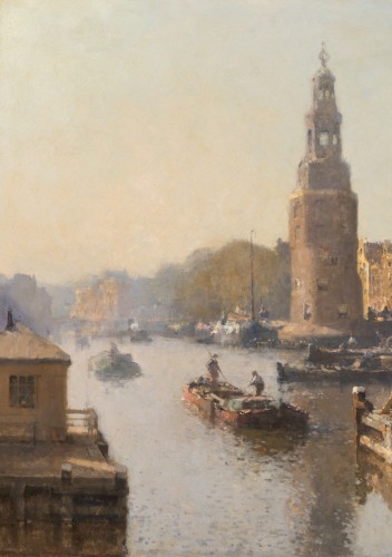 Antiquités - Cornelis VREEDENBURGH (1880 - 1946) - Vue de Montebaanstoren à Amsterdam