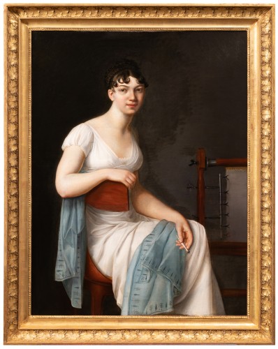 Creuzé Clémentine (1781-1862) - Portrait of a young woman weaver