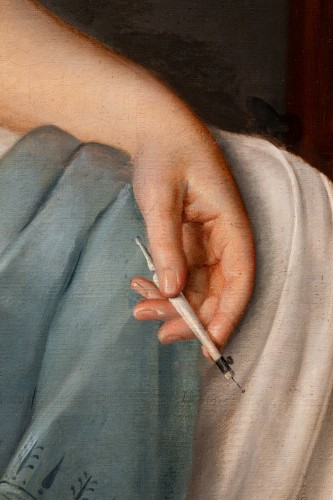 Paintings & Drawings  - Creuzé Clémentine (1781-1862) - Portrait of a young woman weaver