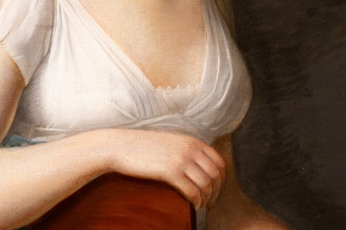 XIXe siècle - Creuzé Clémentine (1781-1862) - Portrait d'une jeune femme tisserande
