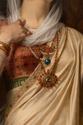 XIXe siècle - Hugues Merle 1875 - Portrait d'Esther devant le roi Assuérus