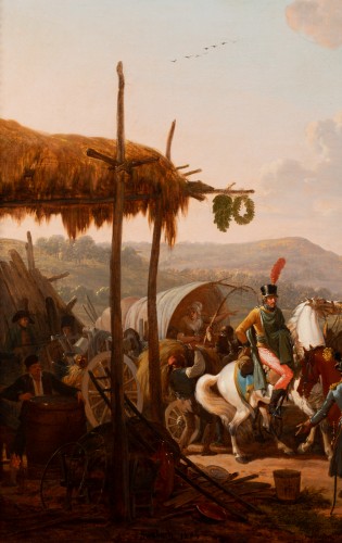 Jacques-François-Joseph Swebach (1769 - 1823)  - A military encampment 1804 - Paintings & Drawings Style Empire