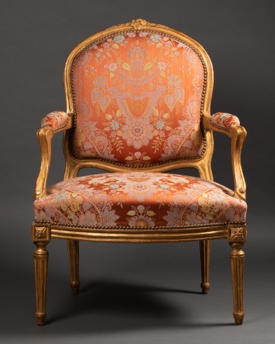 Paire de fauteuils d'époque Transition vers 1770 - Sièges Style Louis XV