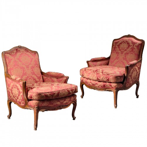 Pair Of Louis XV Style Cushion Armchairs Stampe André Lucien Mailfert (1884-1904) 