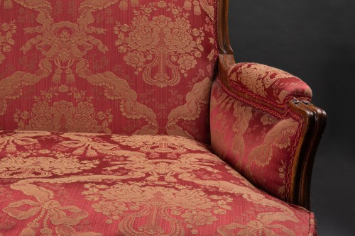 20th century - Pair Of Louis XV Style Cushion Armchairs Stampe André Lucien Mailfert (1884-1904) 