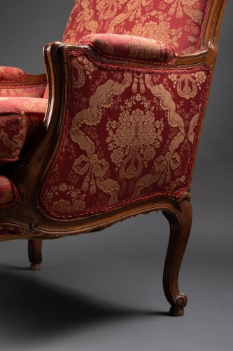 Antiquités - Pair Of Louis XV Style Cushion Armchairs Stampe André Lucien Mailfert (1884-1904) 